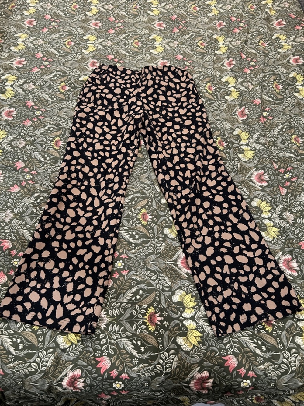 Versona Black and Blush Pink Boot Cut Pants